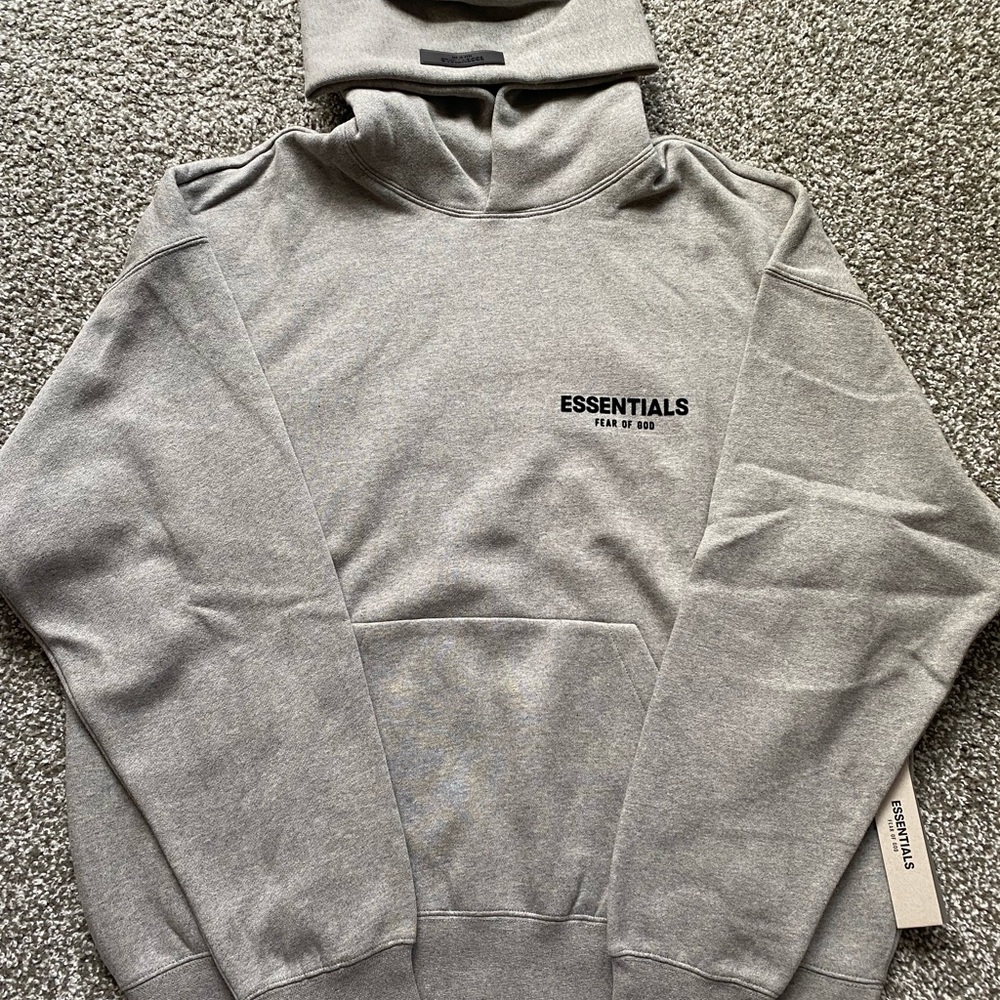 ESSENTIALS FEAR OF GOD DARK OATMEAL PULLOVER HOODIE